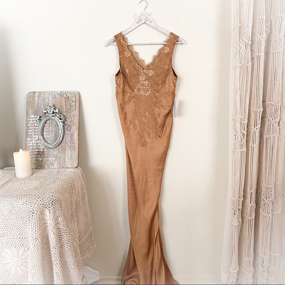 NWT Free People X Brenda Knight Laced Maxi Slip Dress